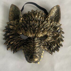 Gold And Black Wolf Mask